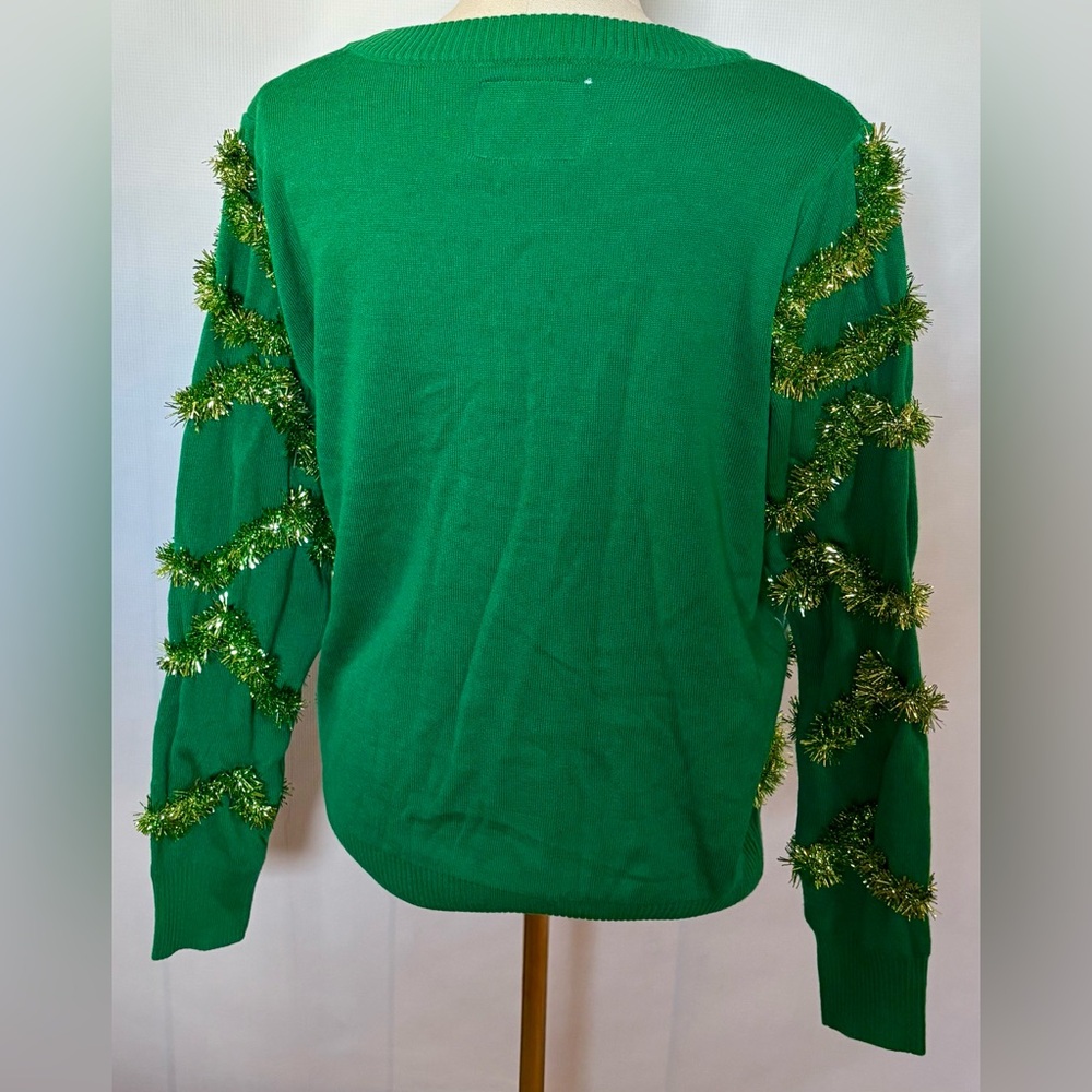 NEW w/o Tags TIPSY ELVES GAUDY GARLAND UGLY CHRISTMAS CARDIGAN SWEATER LARGE - Picture 4 of 10